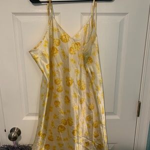 YELLOW FLORAL SLIP DRESS 1X